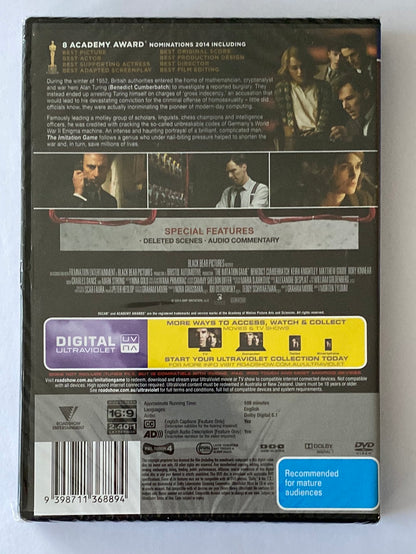 The Imitation Game DVD/UV WW2 Drama Benedict Cumberbatch Brand New Sealed