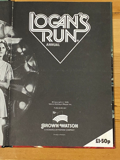 Logan's Run Annual Sci-Fi Classic TV Show Published 1978 GD