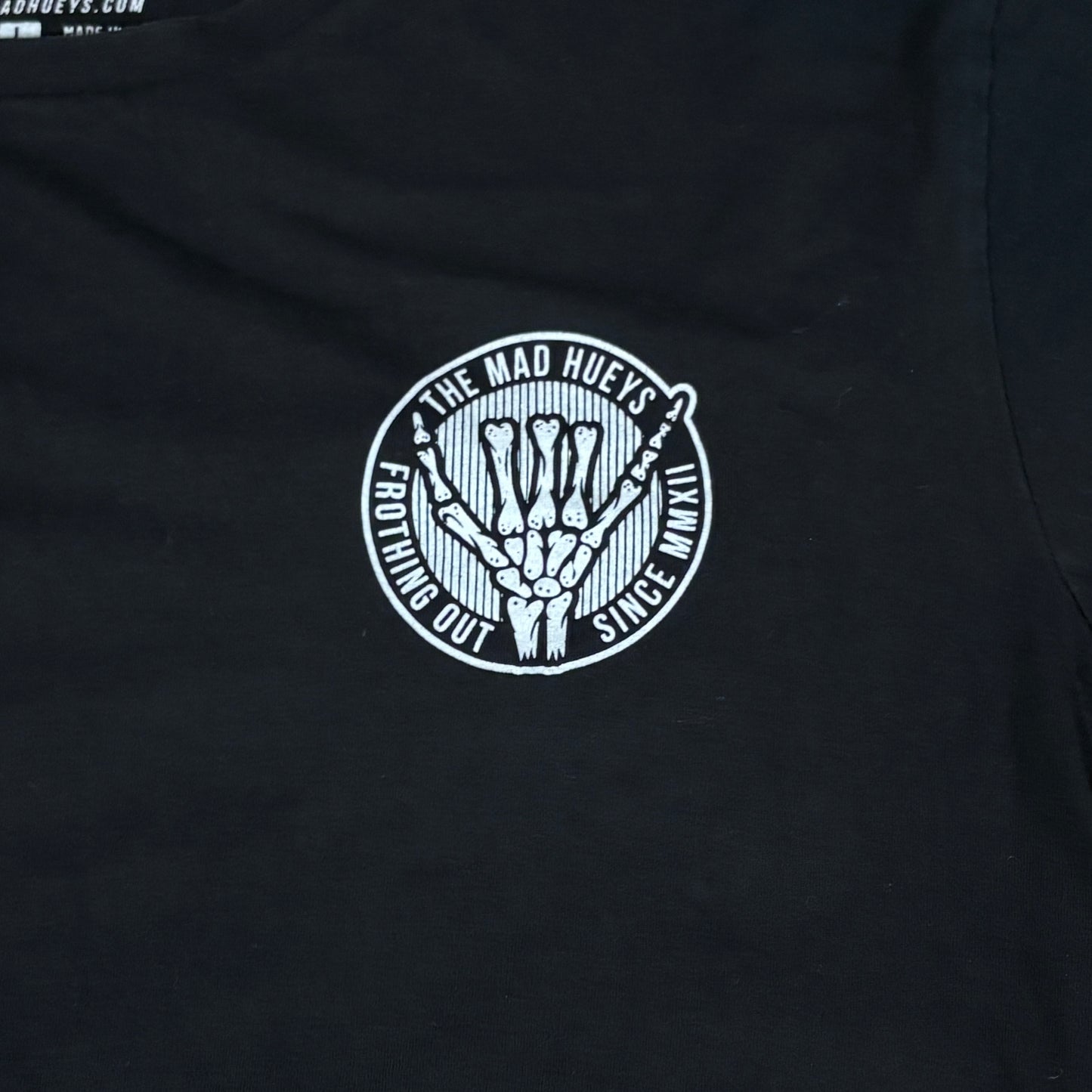 The Mad Hueys T-Shirt Black T-Shirt Double Side Print Cotton Size Large