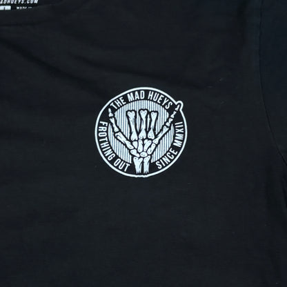 The Mad Hueys T-Shirt Black T-Shirt Double Side Print Cotton Size Large
