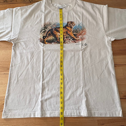 Western Frontier Tiger T-Shirt Cream Short Sleeve Size Extra Large