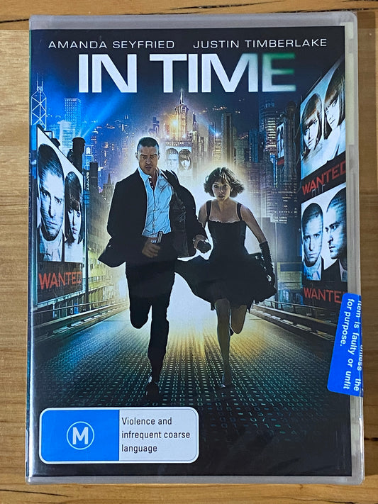 In Time DVD Sci-Fi Amanda Seyfried Justin Timberlake PAL 4 New Sealed