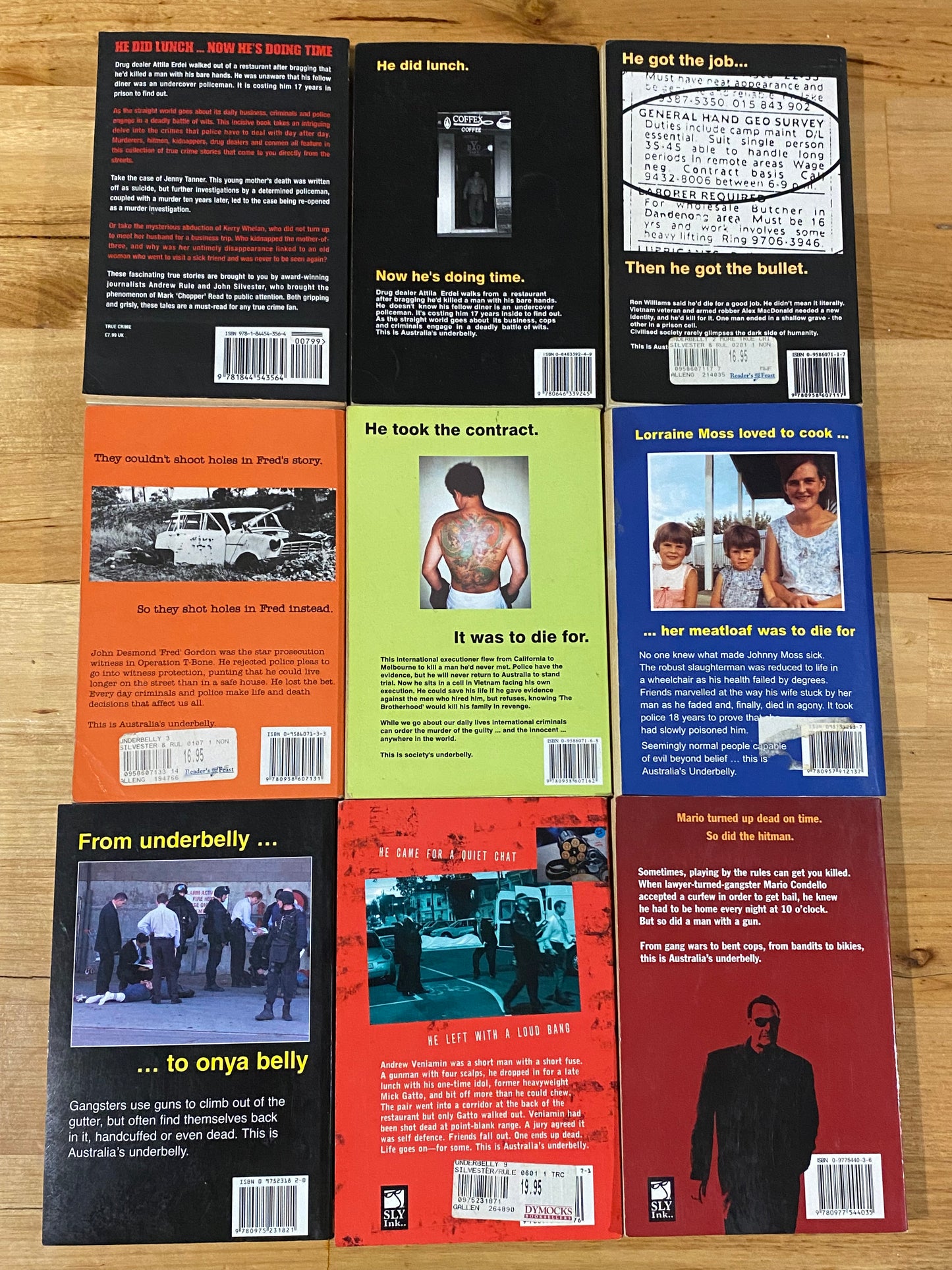 Underbelly Australian True Crime Stories Silvester Rule 9 x Paperbacks GD