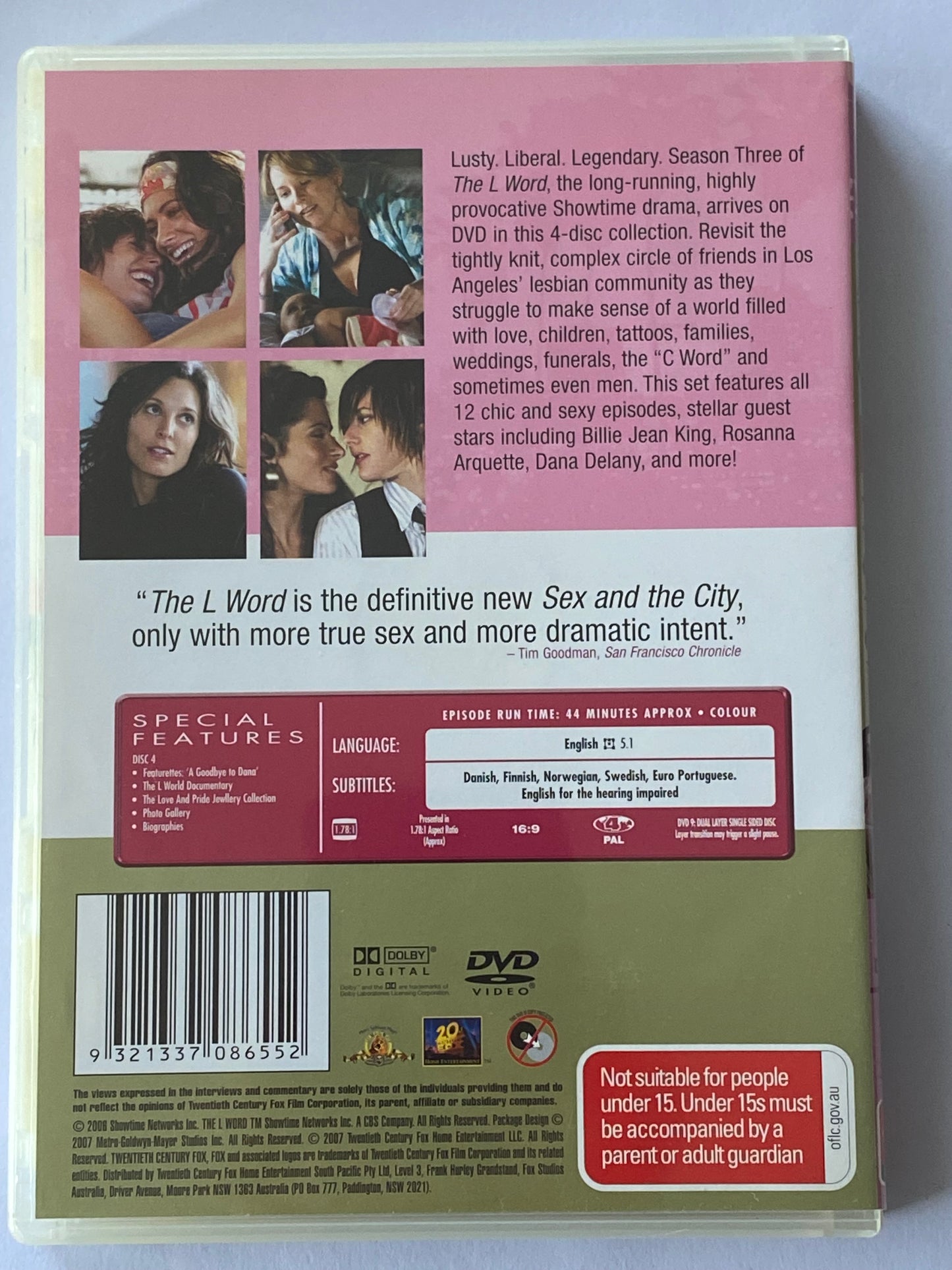 The L Word Complete Set Seasons 1-6 DVD PAL 4 VGC