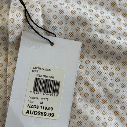 yd Shirt Men's Casual Medium Long Sleeve Slim Fit Cream Collared NWT
