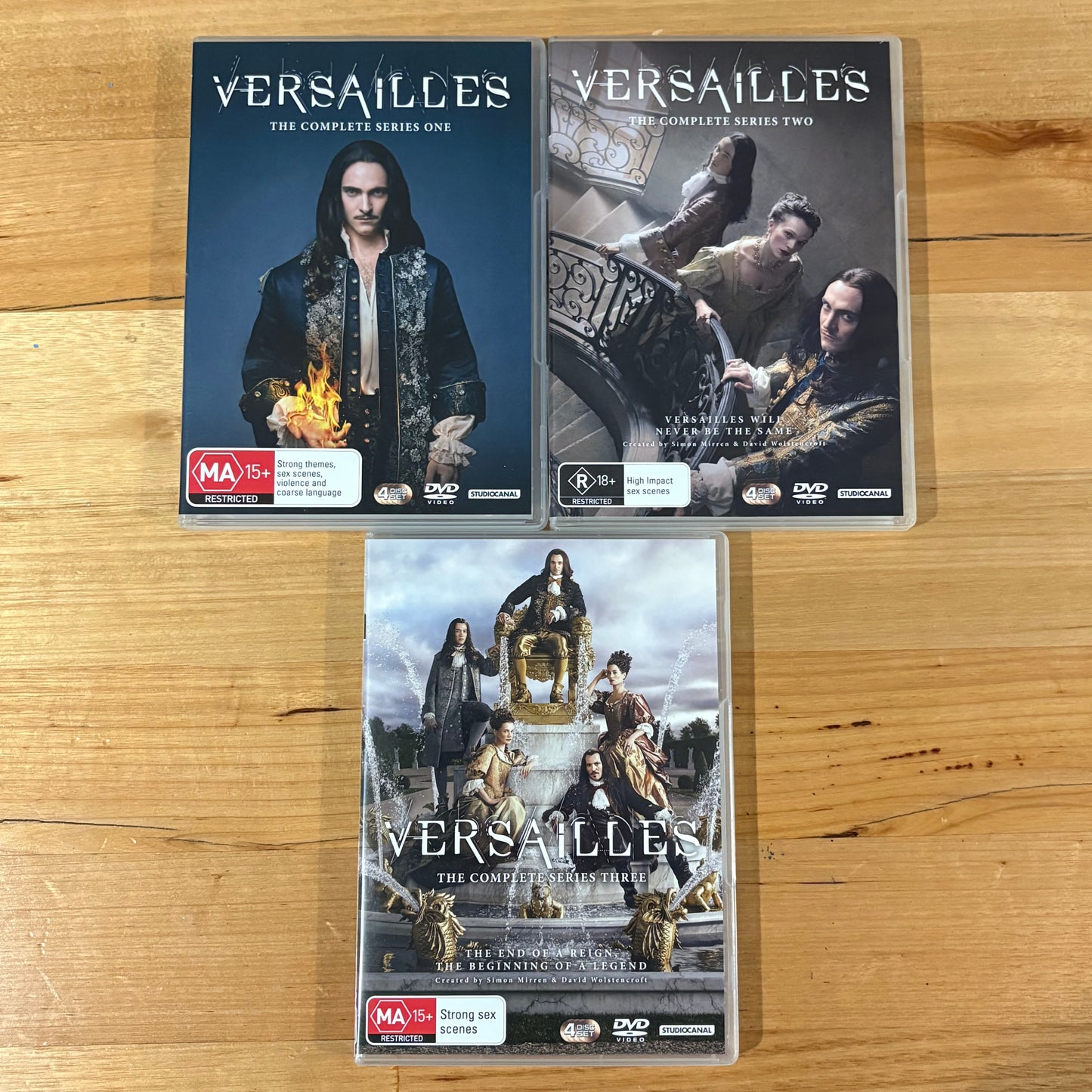 Versailles Season 1-3 DVD Complete Set StudioCanal Historical Drama PAL 2,4 VGC