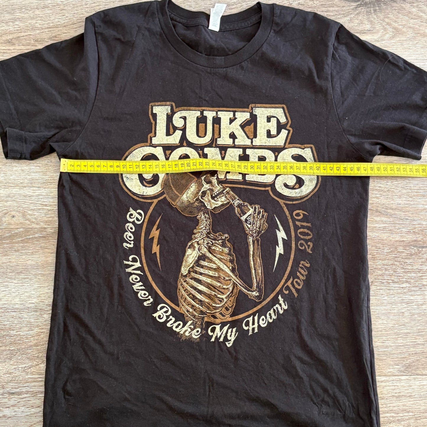 Luke Combs Beer Never Broke My Heart 2019 Tour T-Shirt Black Size M