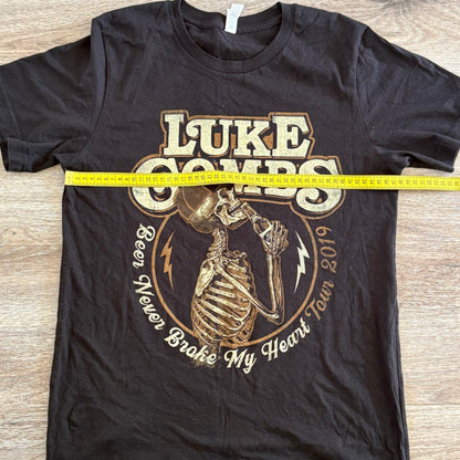 Luke Combs Beer Never Broke My Heart 2019 Tour T-Shirt Black Size M