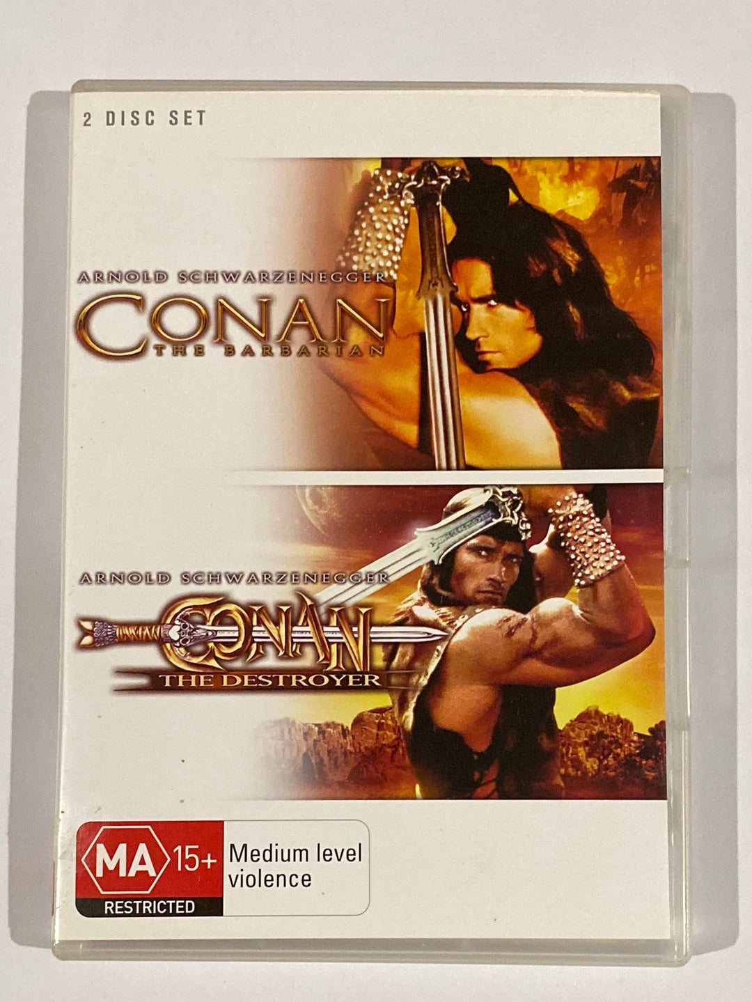 Conan The Barbarian and Conan The Destroyer DVD 2-Disc Set PAL 4 VGC