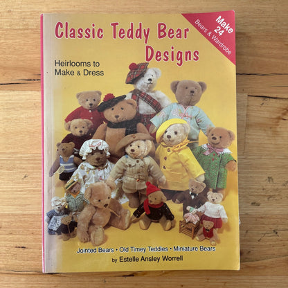 Classic Teddy Bear Designs by Estelle Ansley Worrell Paperback 1994 GD
