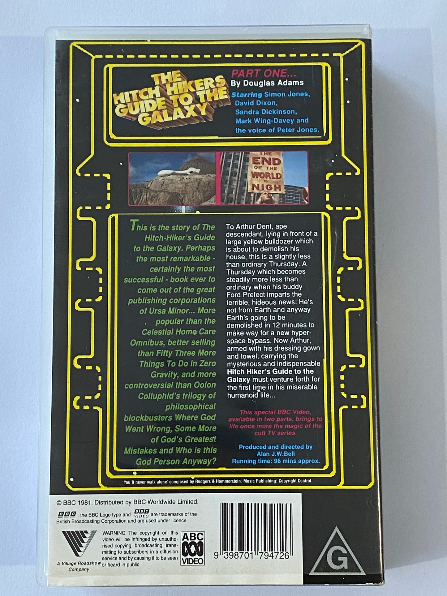 The Hitch Hikers Guide To The Galaxy VHS Part 2 BBC Douglas Adam Sci-Fi VGC