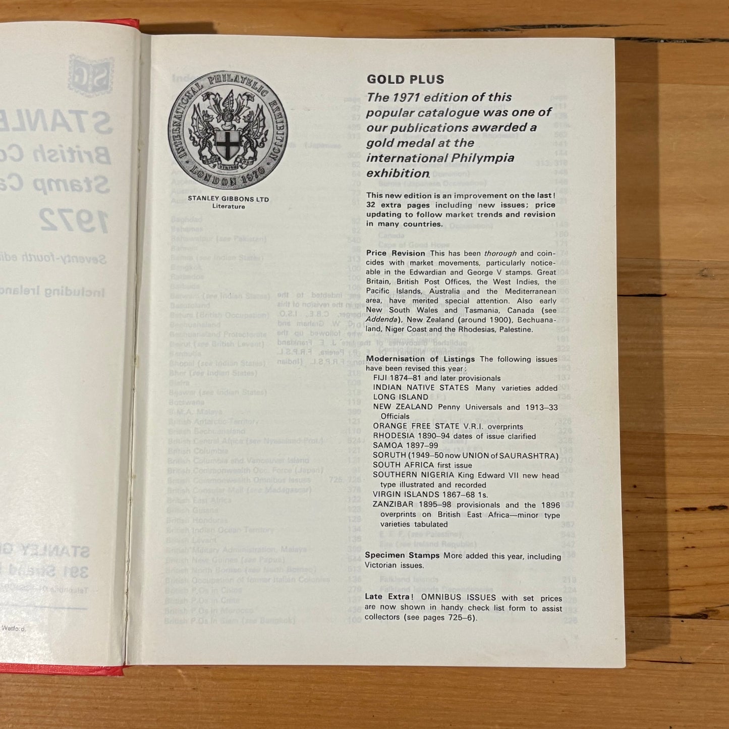 Stanley Gibbons British Commonwealth Stamp Catalogue 1972 Hardcover GD