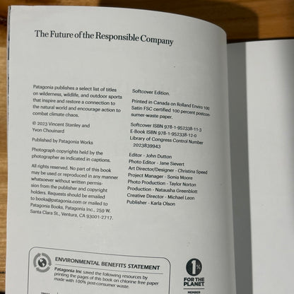 The Future Of The Responsible Company Patagonia 2023 Paperback GD