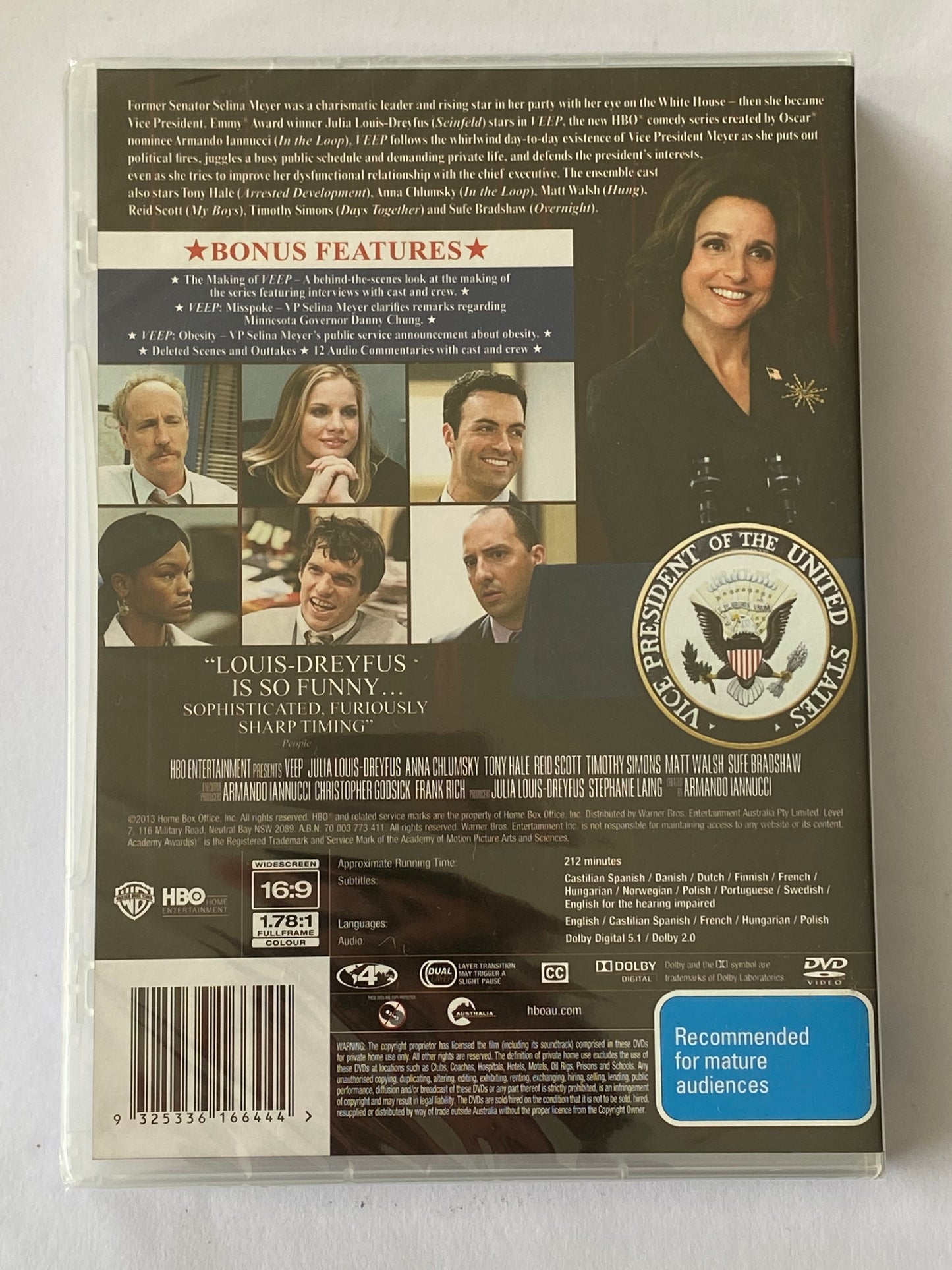 Veep Complete Season 1 DVD Julia Louis-Dreyfus 2-Disc PAL 4 New Sealed