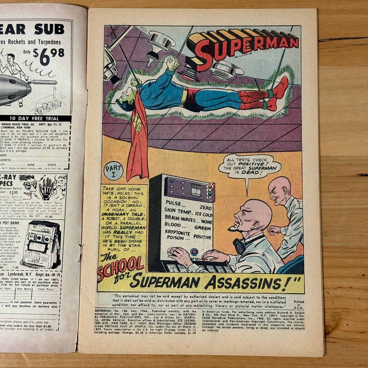 Superman (1939) #188 DC Comics Silver Age Grade GOOD