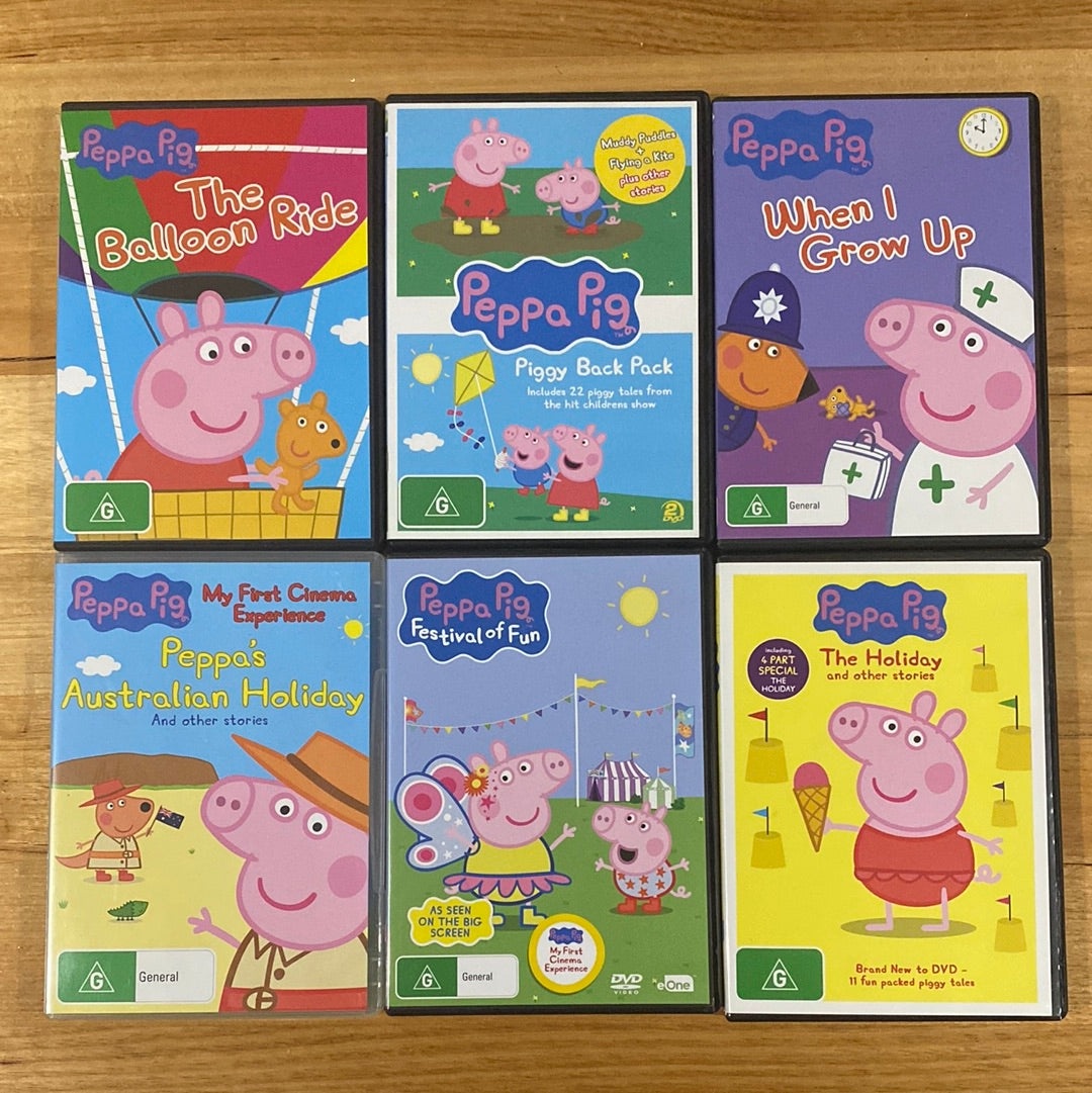 Peppa Pig 6 DVD Bundle PAL 4 VGC