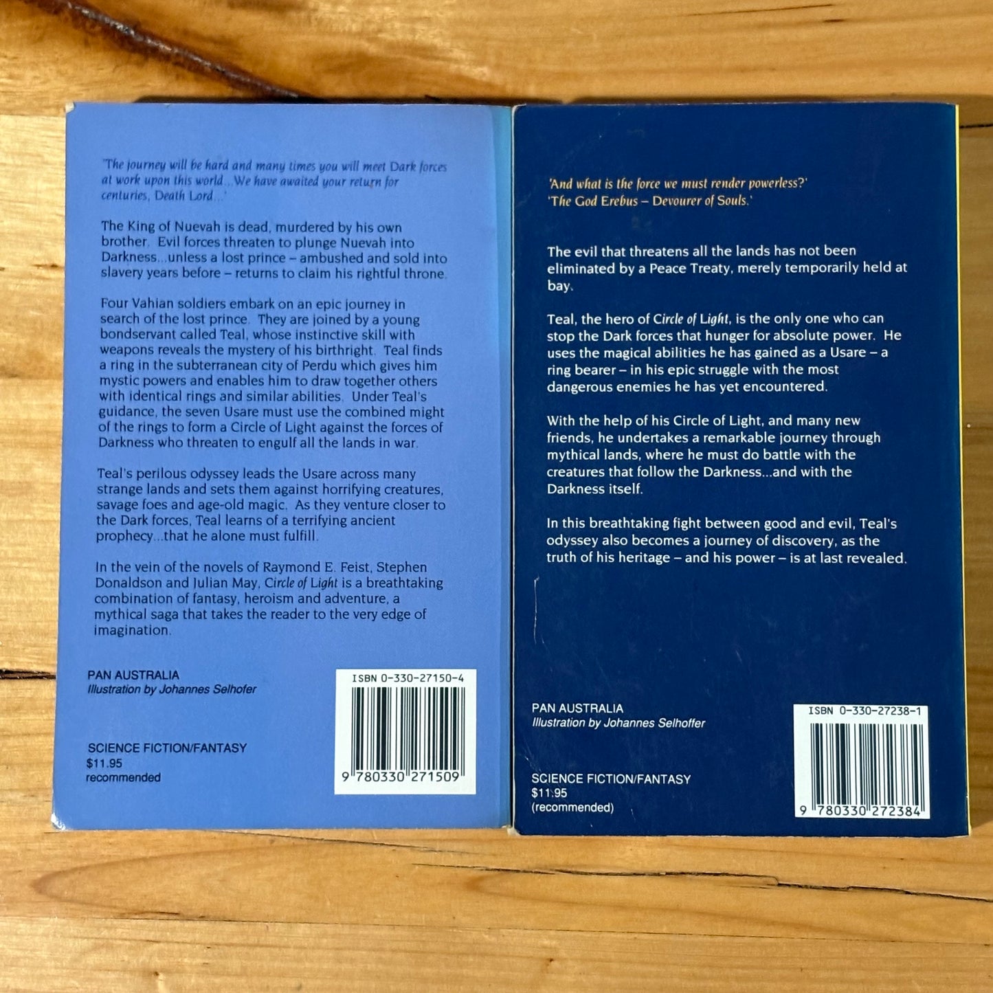 Triad of Darkness Circle of Light by Martin Middleton Fantasy 2 x Paperback GD