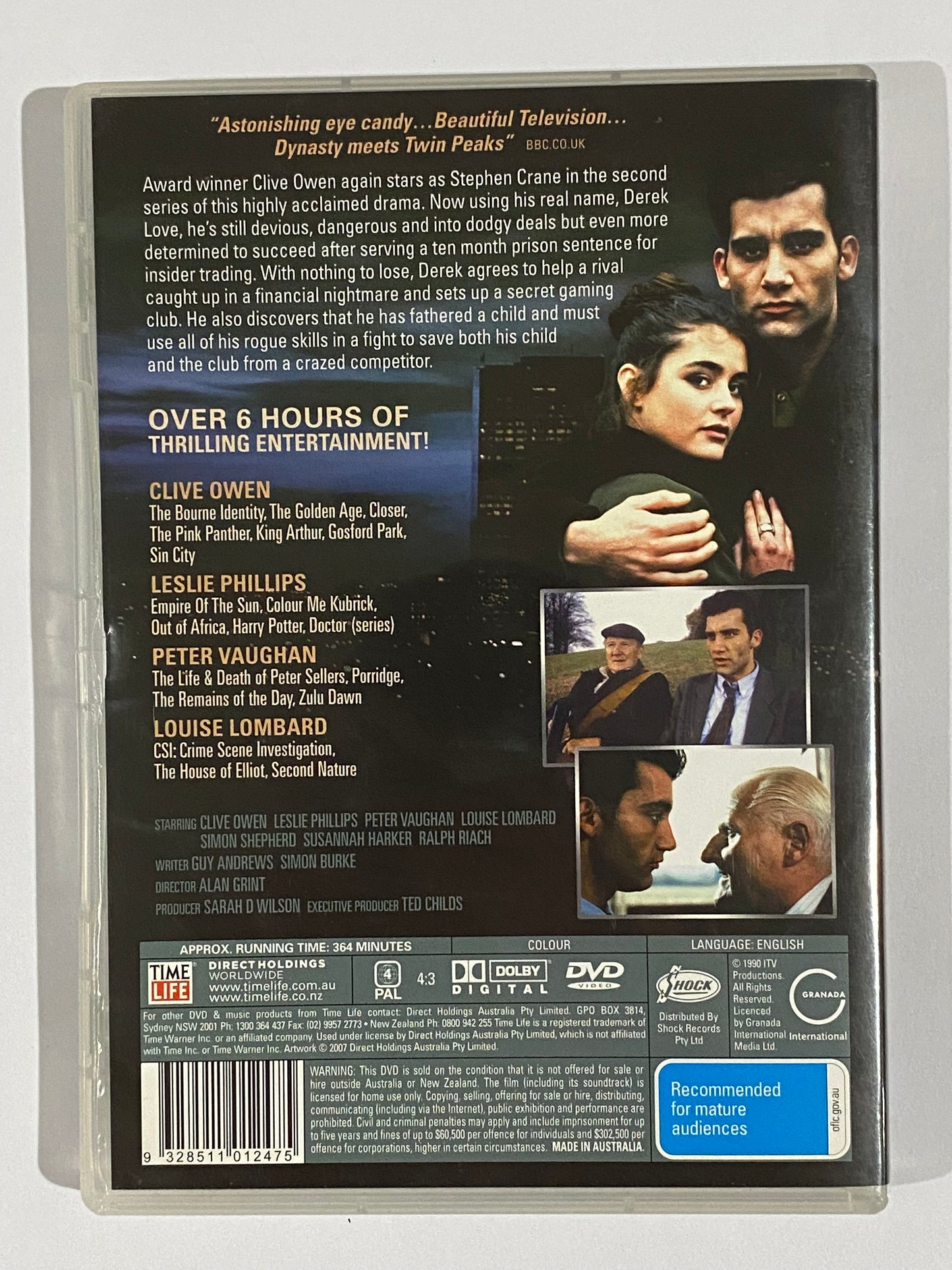 Chancer Clive Owen DVD Complete Set Series 1 & 2 PAL 4 4-Disc Set VGC