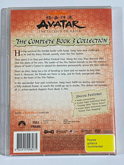 Avatar The Legend of Aang Complete Books 1-3 DVD PAL 4 Set VGC