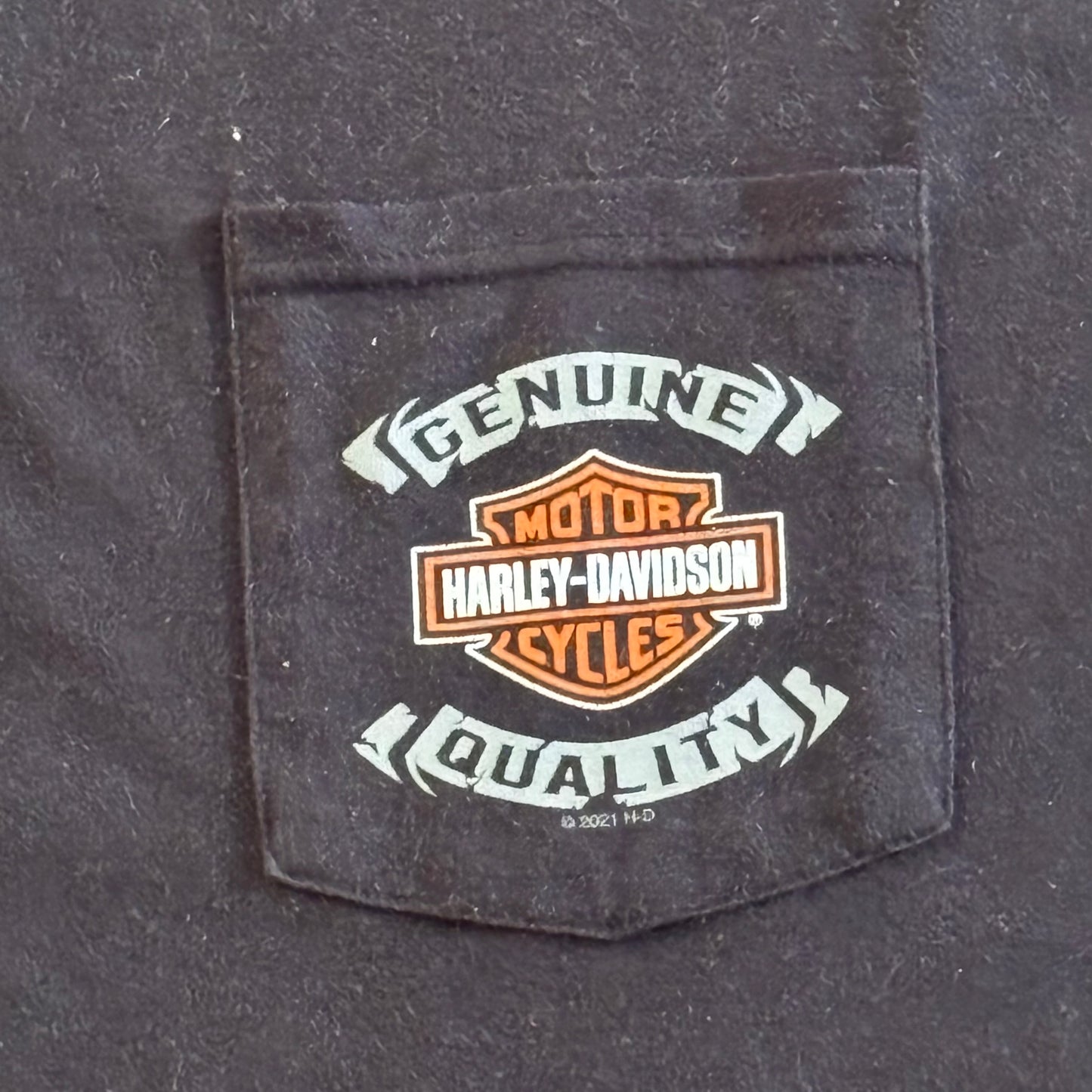 Harley Davidson T-Shirt Black Sz XL Short Sleeve Adamec 90th Anniversary