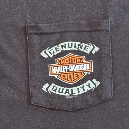 Harley Davidson T-Shirt Black Sz XL Short Sleeve Adamec 90th Anniversary