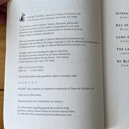 Warcraft Archive 4 Original Stories Paperback Azeroth 2006 GD