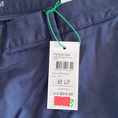 Axl & Co Men’s Dark Blue Platinum Slim Stretch SZ 42-inch Waist Zip Fly New With Tags
