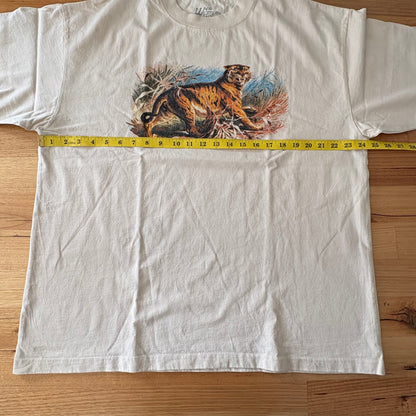 Western Frontier Tiger T-Shirt Cream Short Sleeve Size Extra Large