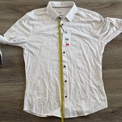 yd Shirt Men's Casual Medium Long Sleeve Slim Fit Cream Collared NWT