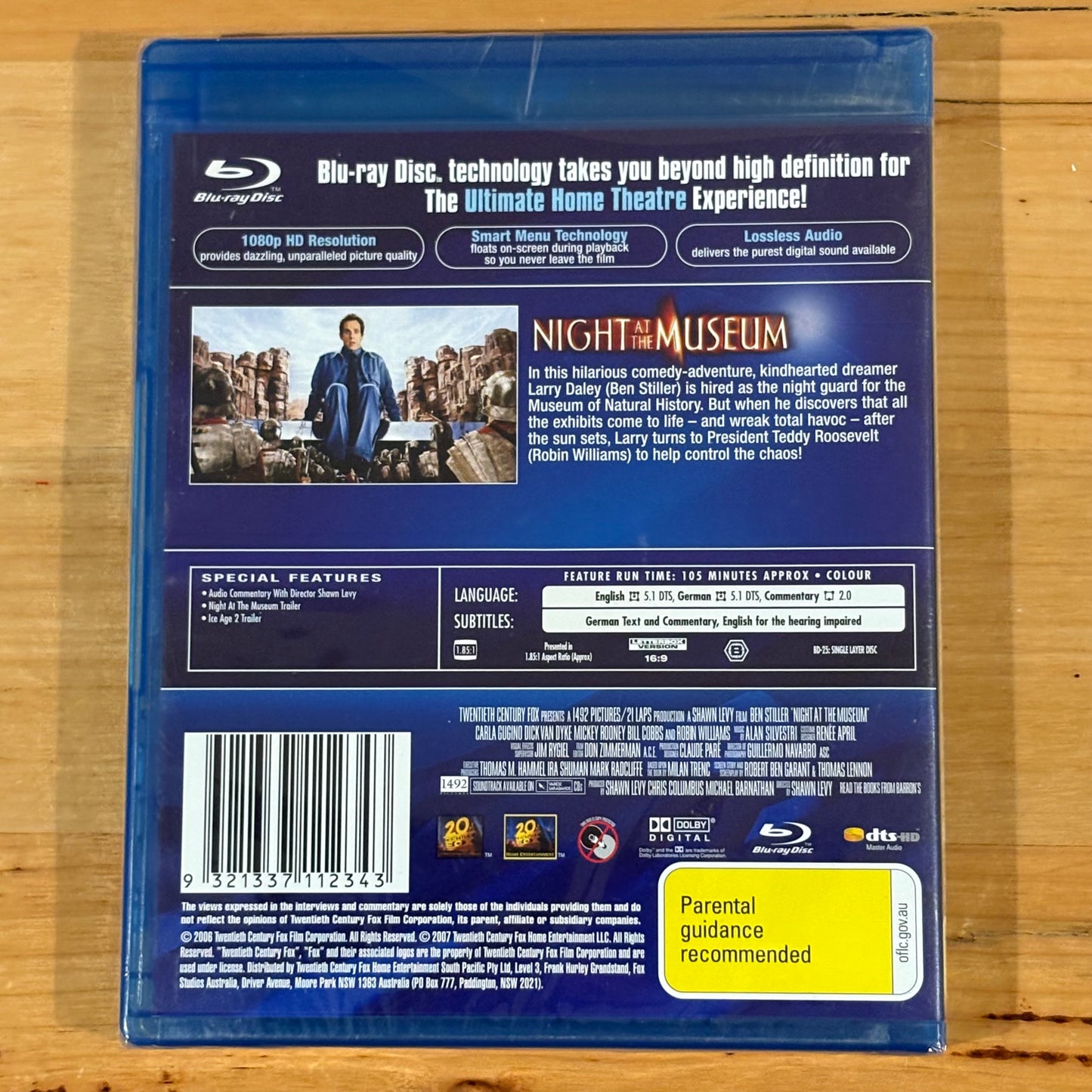 Night At The Museum Blu-ray Ben Stiller Region B New Sealed