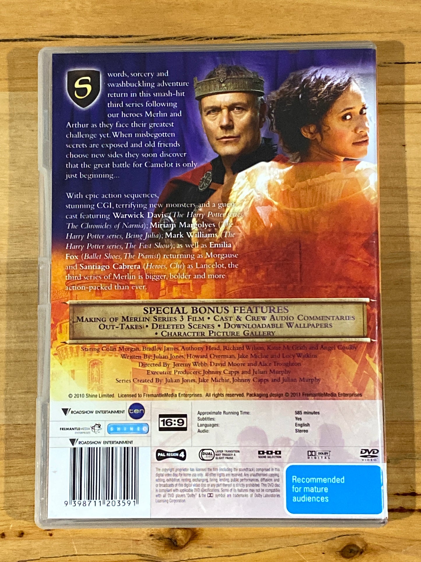 The Adventures Of Merlin Series 3 DVD Drama 5-Disc Set PAL 4 VGC