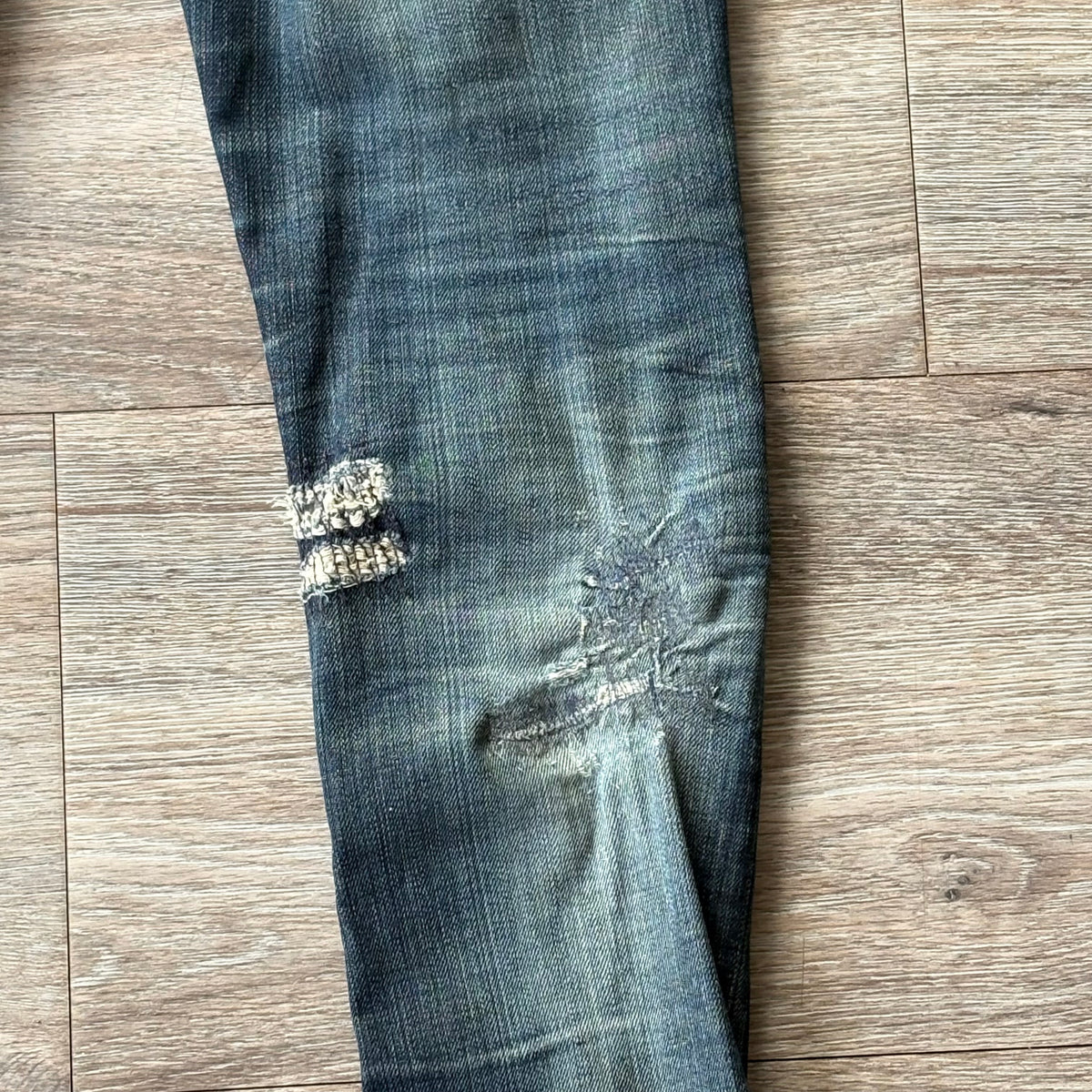 Nudie Jeans Womens Distressed W 28 L 32 Blue Denim Skinny