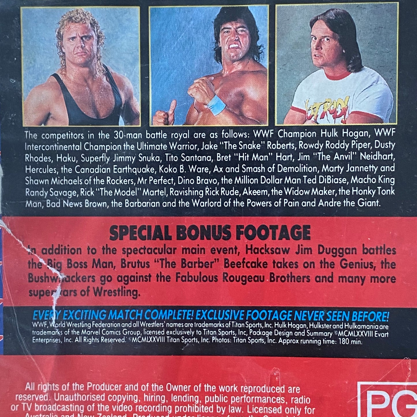 WWF Wrestling Royal Rumble 1990 VHS 3 Hours Long Ex-Rental GD