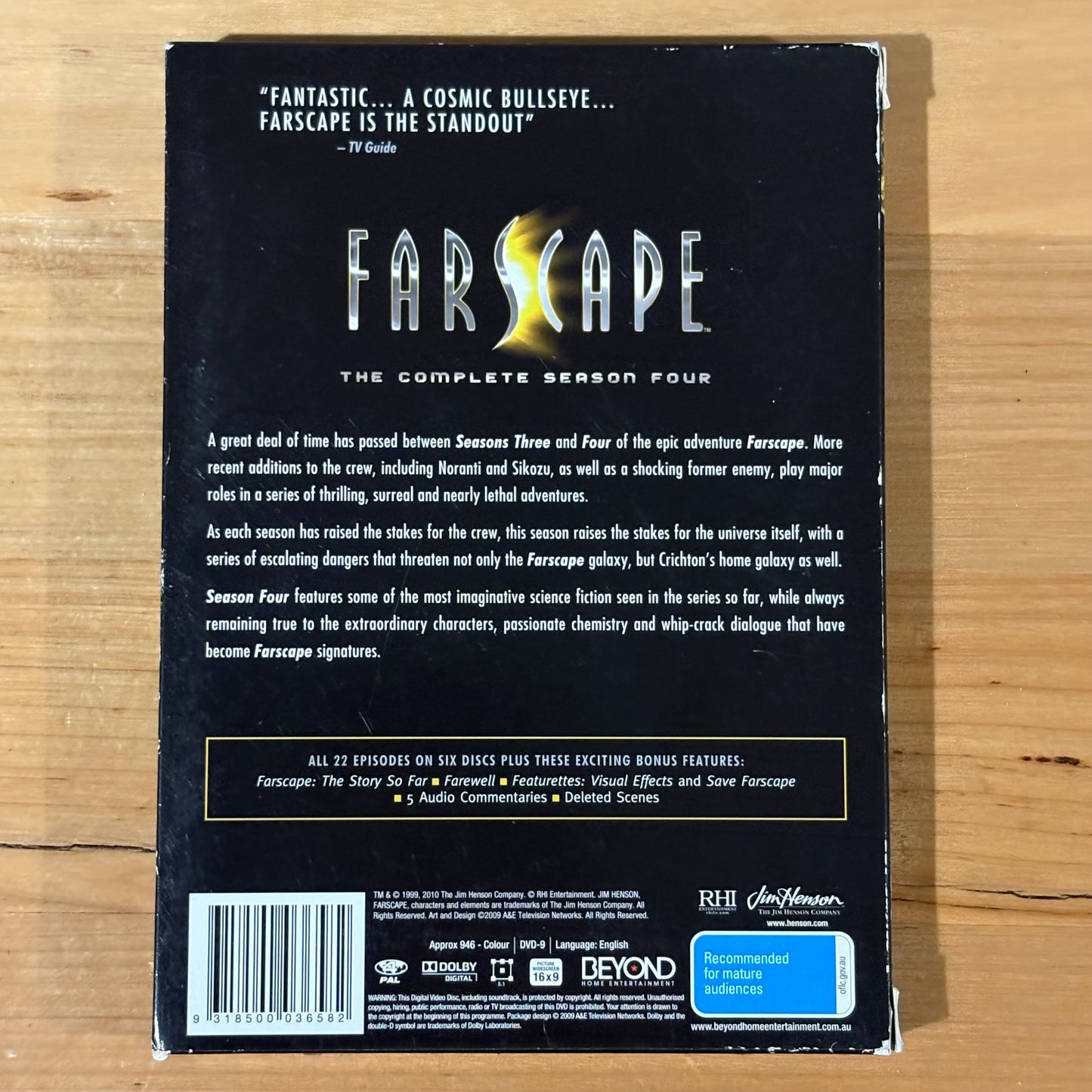 Farscape Complete Season 4 DVD Sci-Fi 6-Disc PAL 4 VGC
