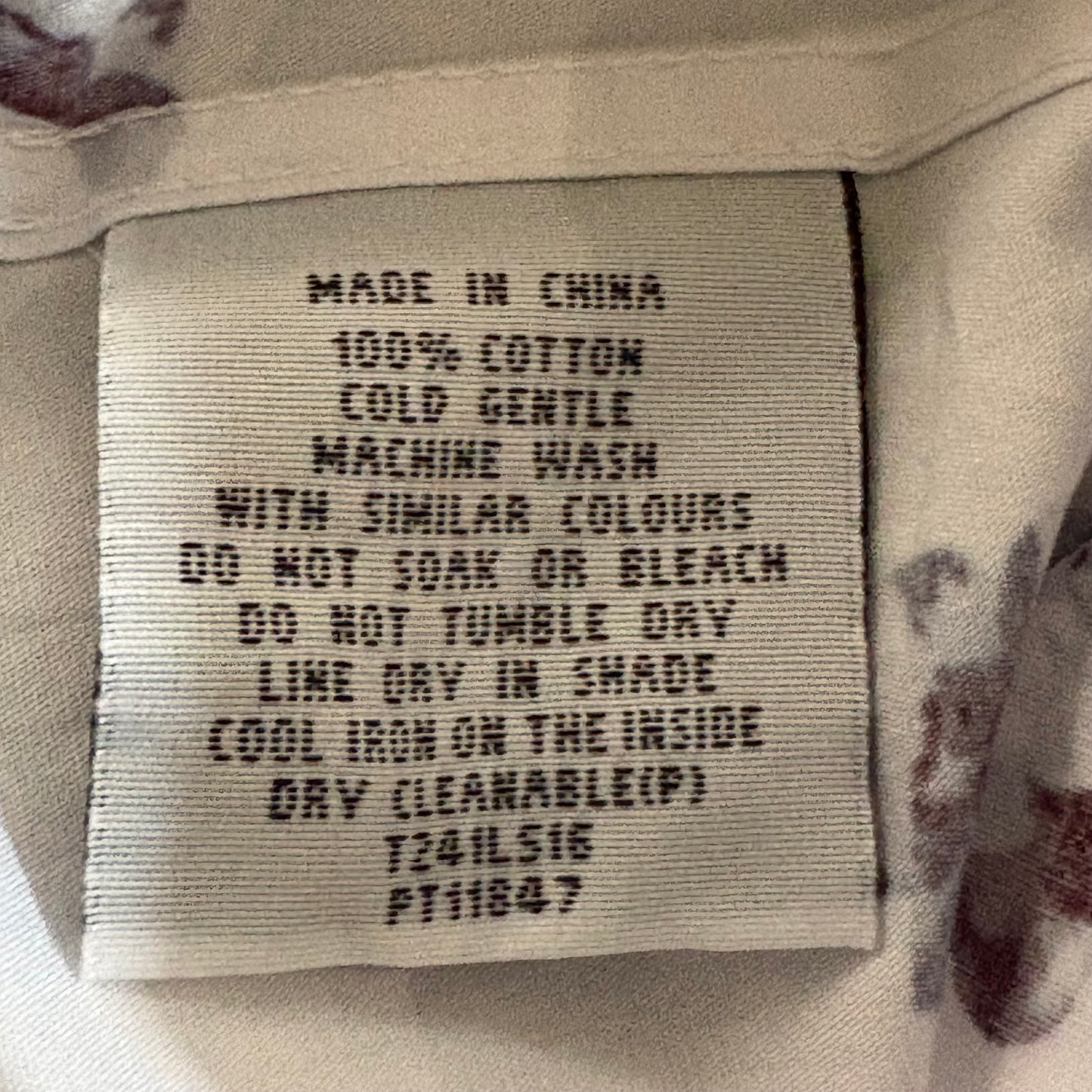 Tarocash Shirt Men's Casual Medium Short Sleeve Slim Fit White Floral Pattern Collared NWT