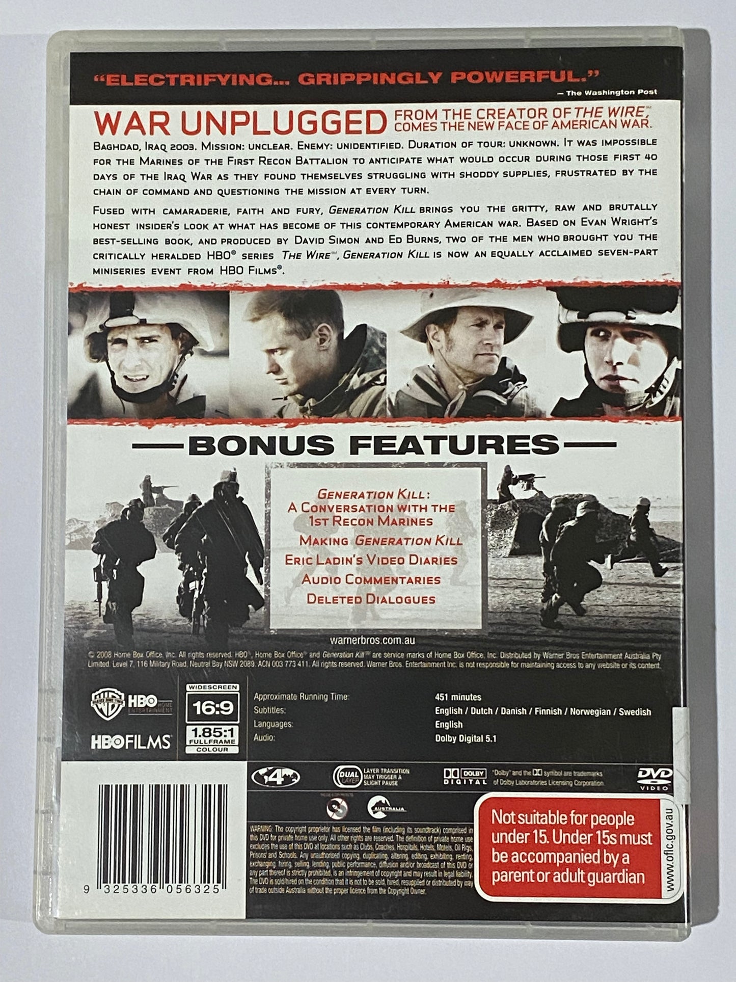 Generation Kill DVD 3-Disc Set PAL 4 VGC