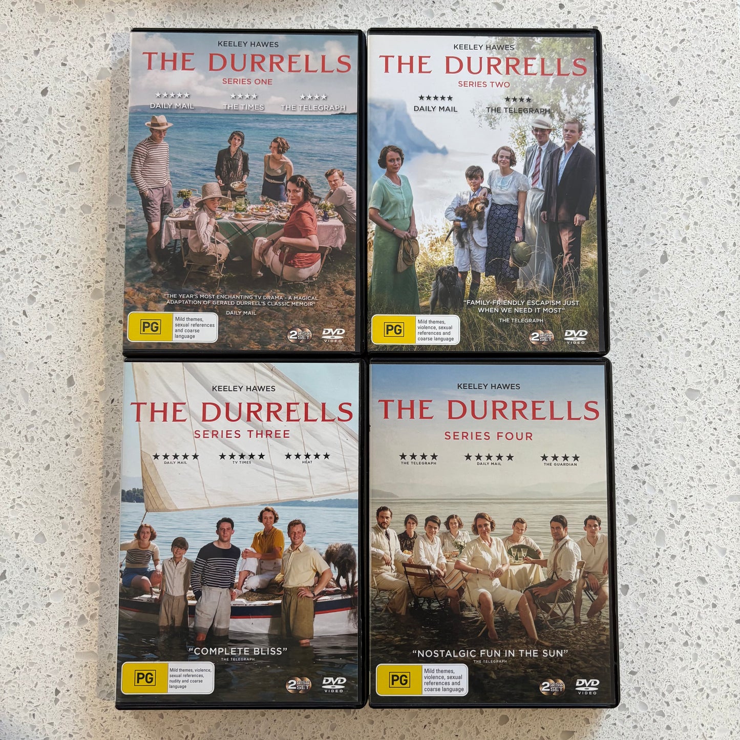 The Durrells Series 1-4 Complete Set DVD BBC Adaptation PAL 2,4 VGC