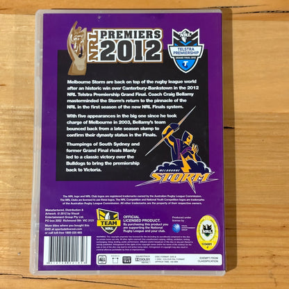 Melbourne Storm NRL Premiers 2009 and 2012 DVD Grand Final PAL 4 VGC