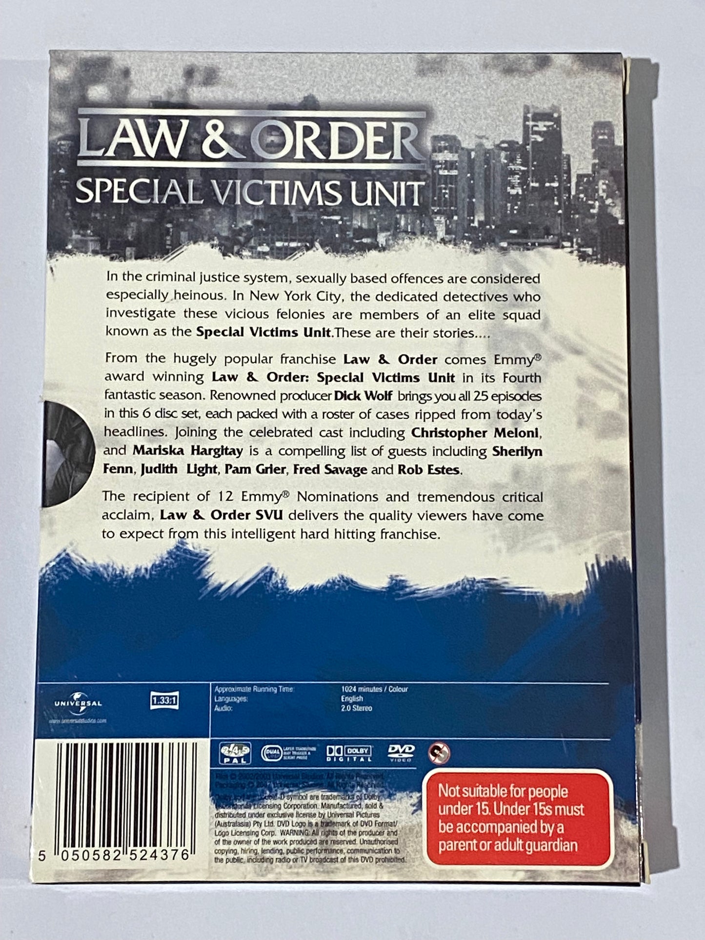 Law & Order SVU Season Four DVD 6-Disc Set PAL 2,4,5 VGC