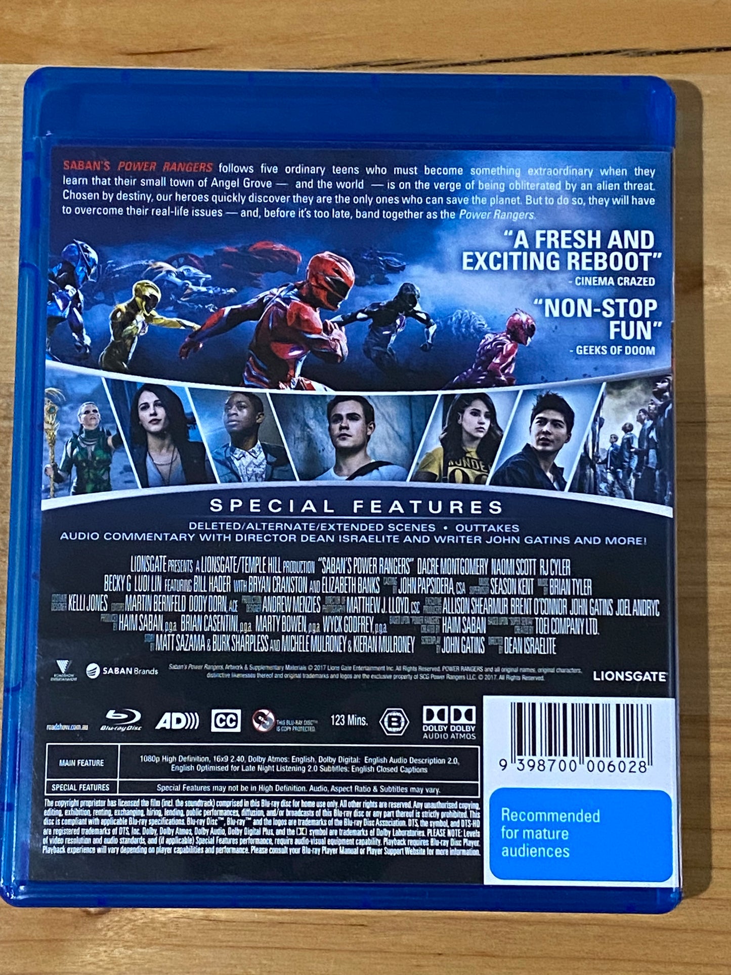 Power Rangers The Movie Blu-ray Over 4 Hours Of Bonus Content Region B VGC