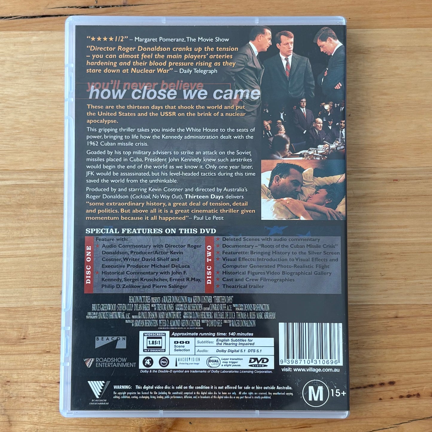 Thirteen Days DVD Kevin Costner 2-Disc Edition PAL 4 VGC