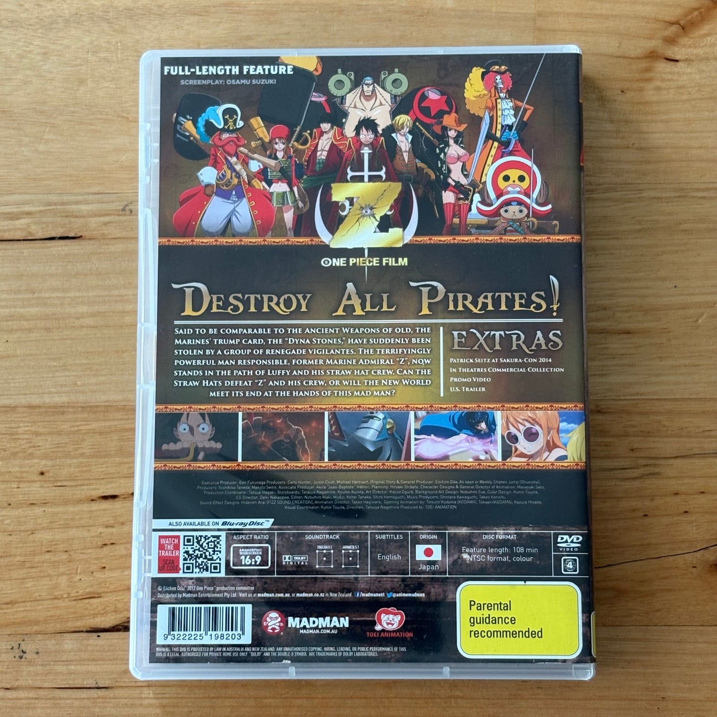 One Piece Film Z Destroy All Pirates DVD PAL 4 VGC