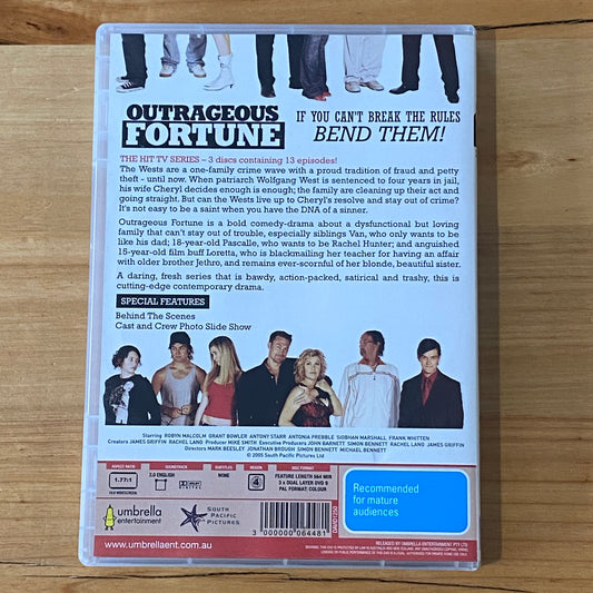 Outrageous Fortune Series 1 DVD New Zealand Comedy 3-Disc PAL 4 VGC