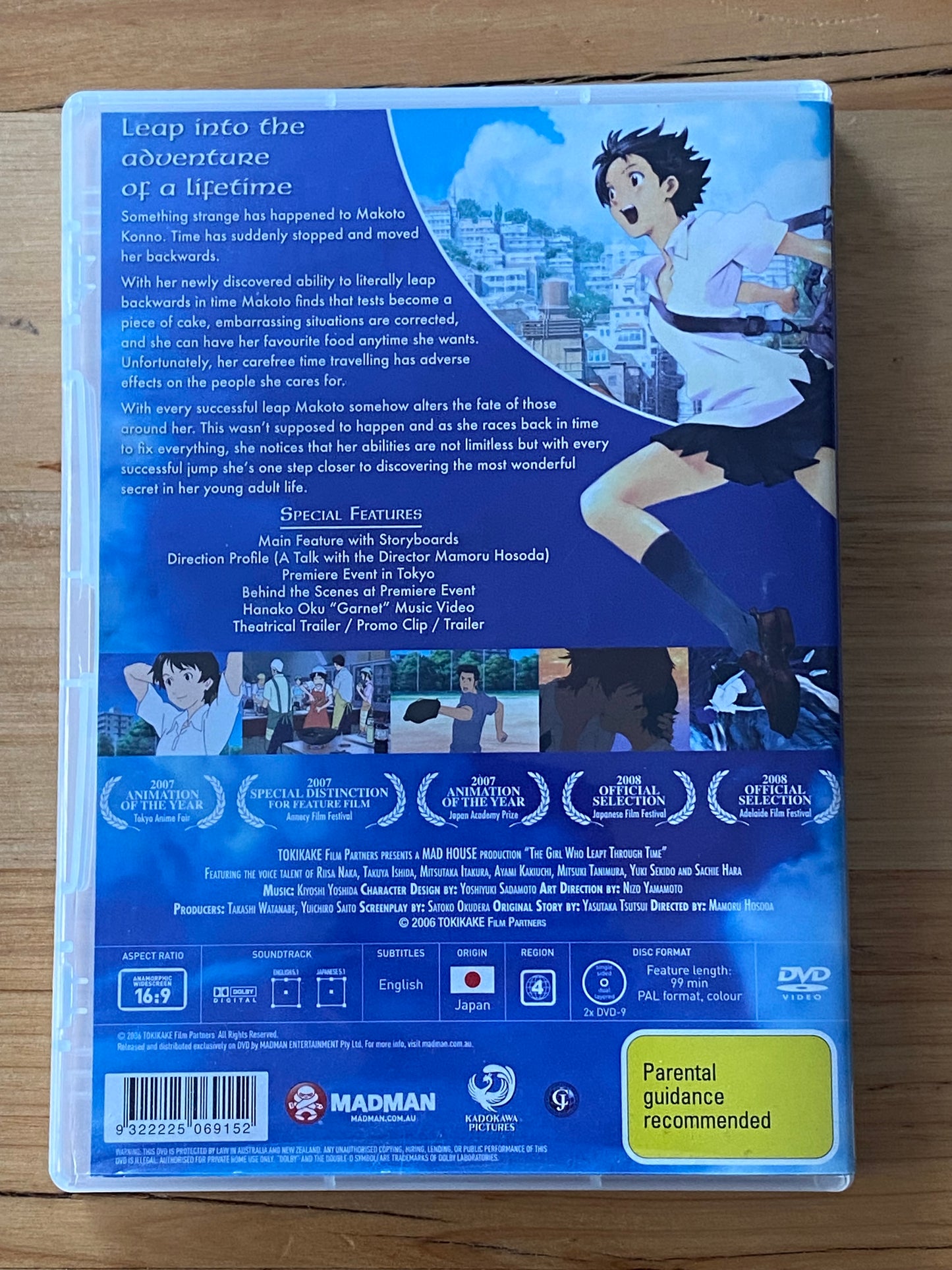 The Girl Who Leapt Through Time DVD Anime 2-Disc Set PAL 4 VGC