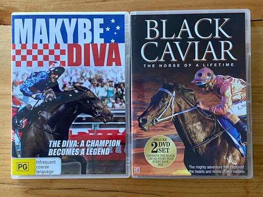 Black Caviar & Makybe Diva DVD 2 Pack Bundle Horse Racing PAL 4 VGC