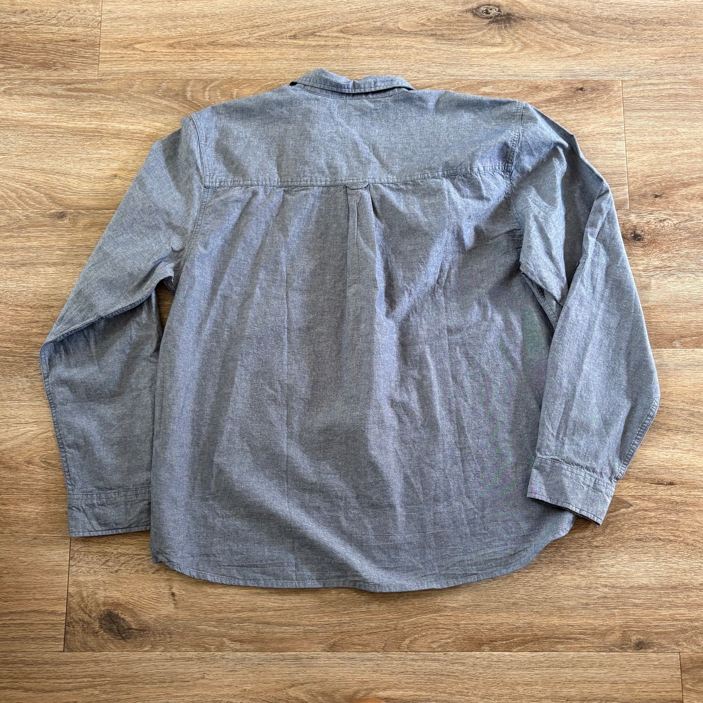 Mountain Designs Organic Cotton Shirt Mens Blue Collared Size 3XL Long Sleeves