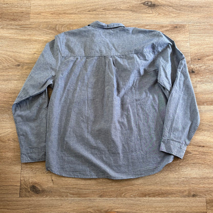 Mountain Designs Organic Cotton Shirt Mens Blue Collared Size 3XL Long Sleeves