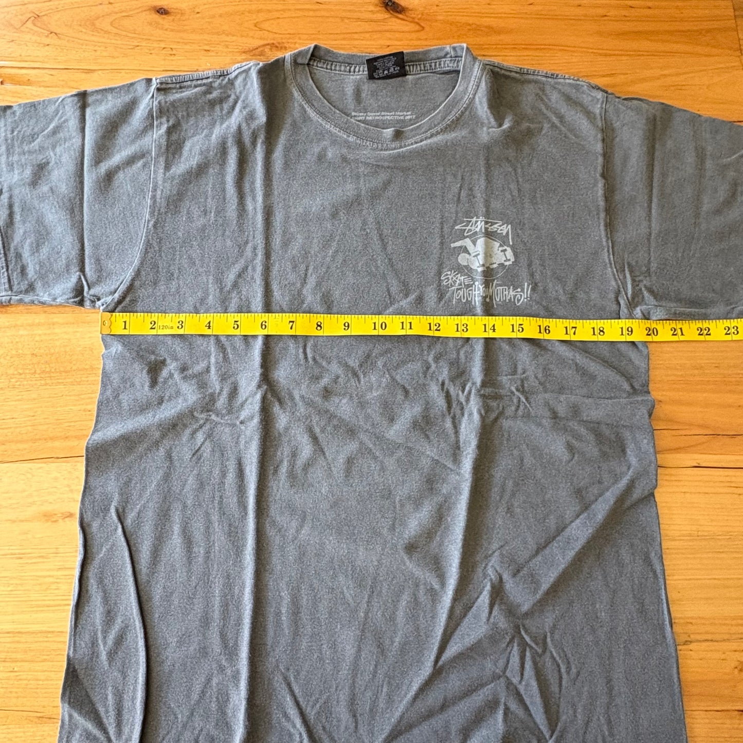 Stüssy Skate Tough You Muthas! T-Shirt Grey Short Sleeve Size Medium