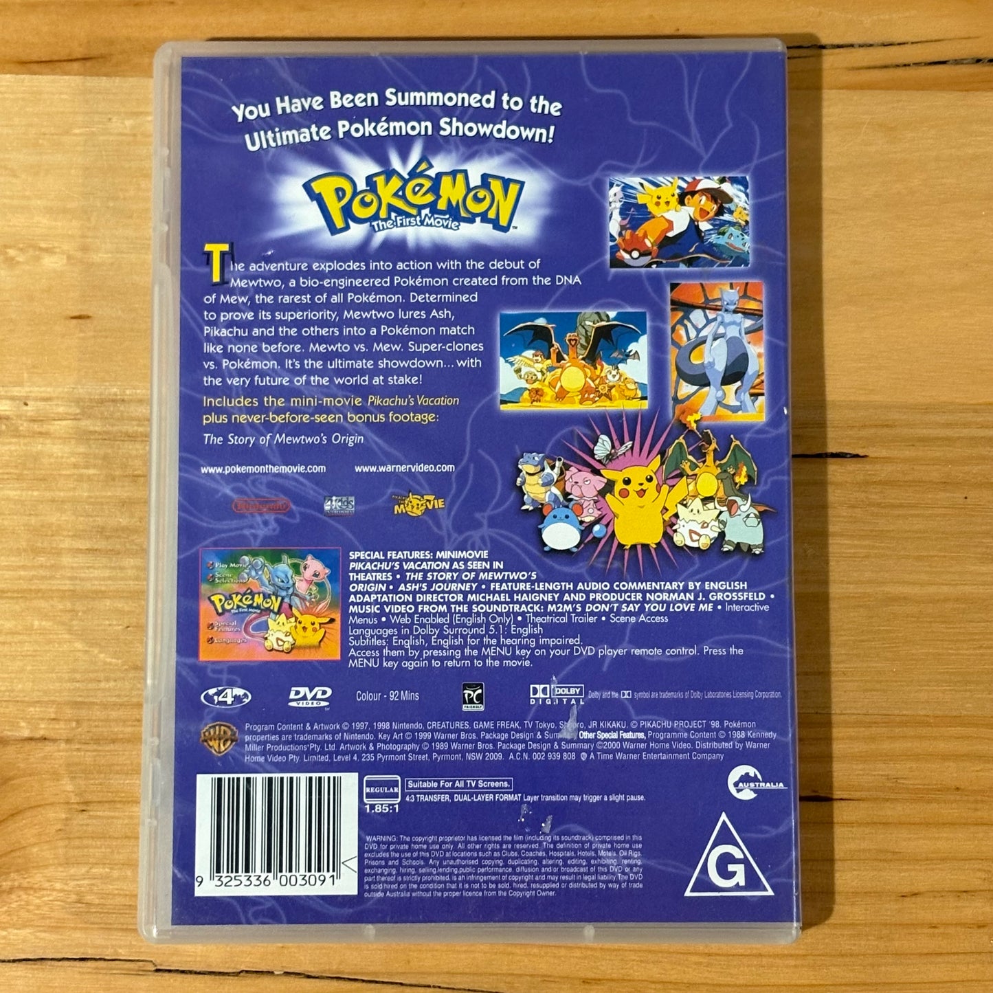Pokémon The First Movie DVD Mewtwo vs. Mew PAL 4 VGC