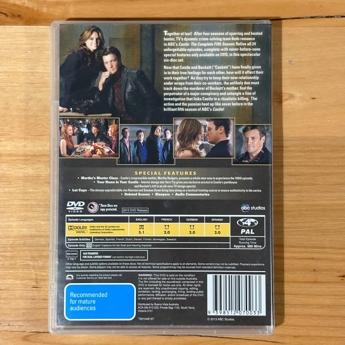 Castle Seasons 1-8 Complete DVD Nathan Fillion US Police Drama PAL 4 VGC